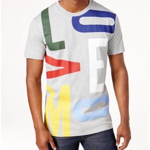Love Moschino Gray Tee with Colorful Lettering